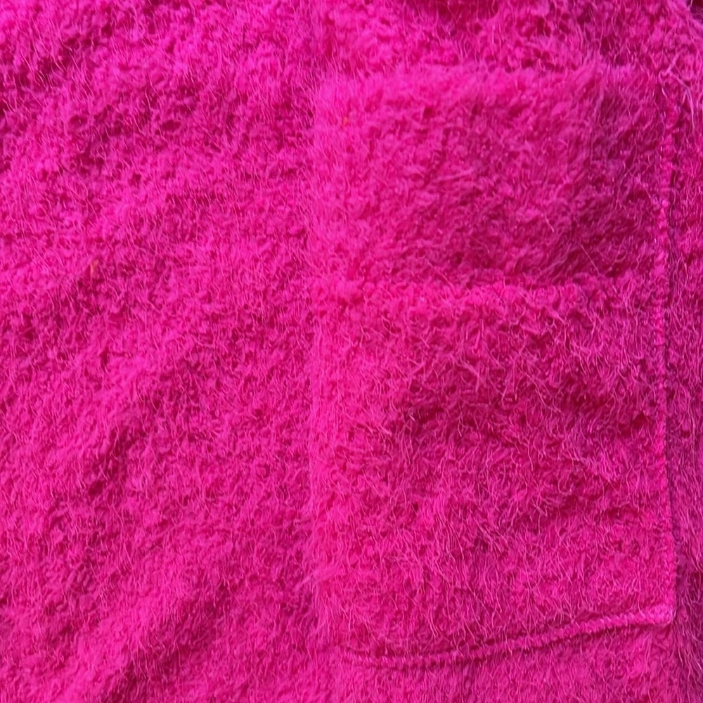 Reversible Color Block Fuzzy Jacket with Front Pockets - Picture 4 of 6